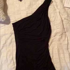Black one sleeve tank top